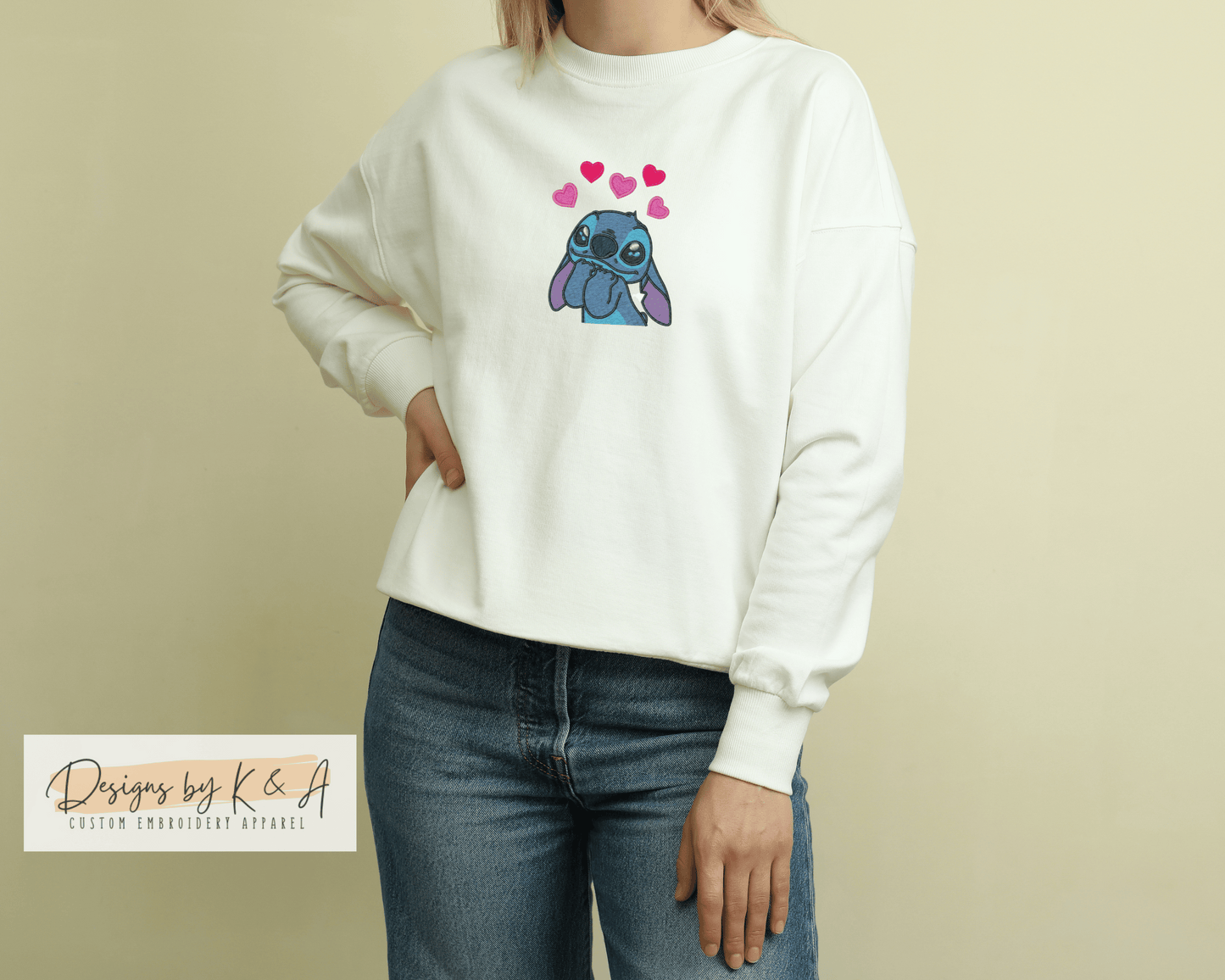 Stitch Heart Embroidered Crewneck